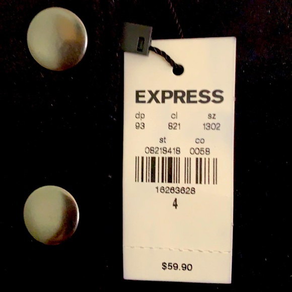 Express Black Faux Suede Snap Button Skirt NEW - Picture 4 of 4